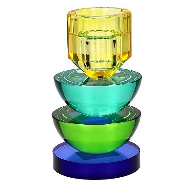 Giftcompany Kerzenhalter Kerzenhalter Sari Rund Blau Grün Gelb (14cm) günstig online kaufen