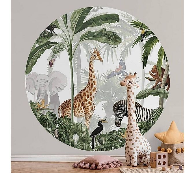 K&L Wall Art Fototapete Kikki Belle - Dschungel Jive, Vliestapete, rund, El günstig online kaufen