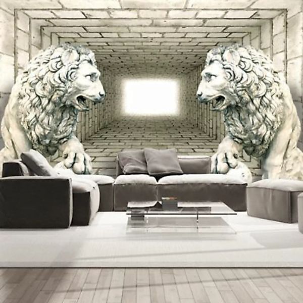 artgeist Fototapete Chamber of lions beige Gr. 300 x 210 günstig online kaufen