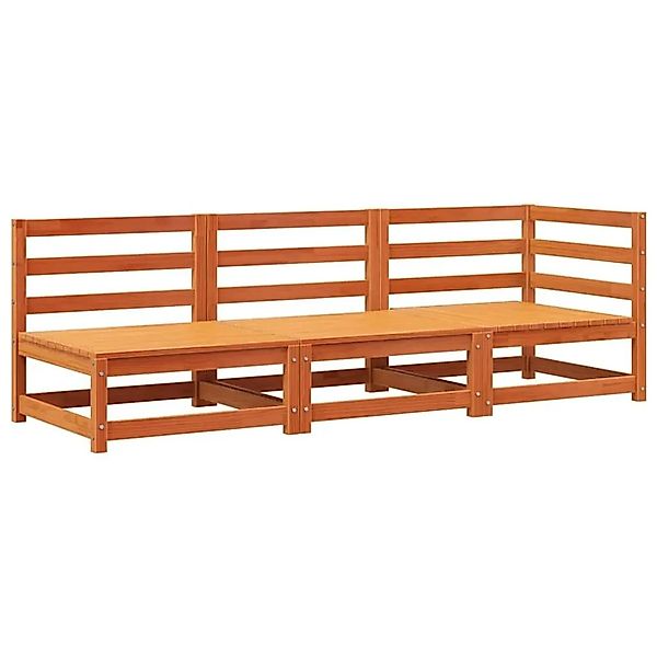 vidaXL Gartensofa 3-Sitzer Wachsbraun Massivholz Kiefer 837953 günstig online kaufen