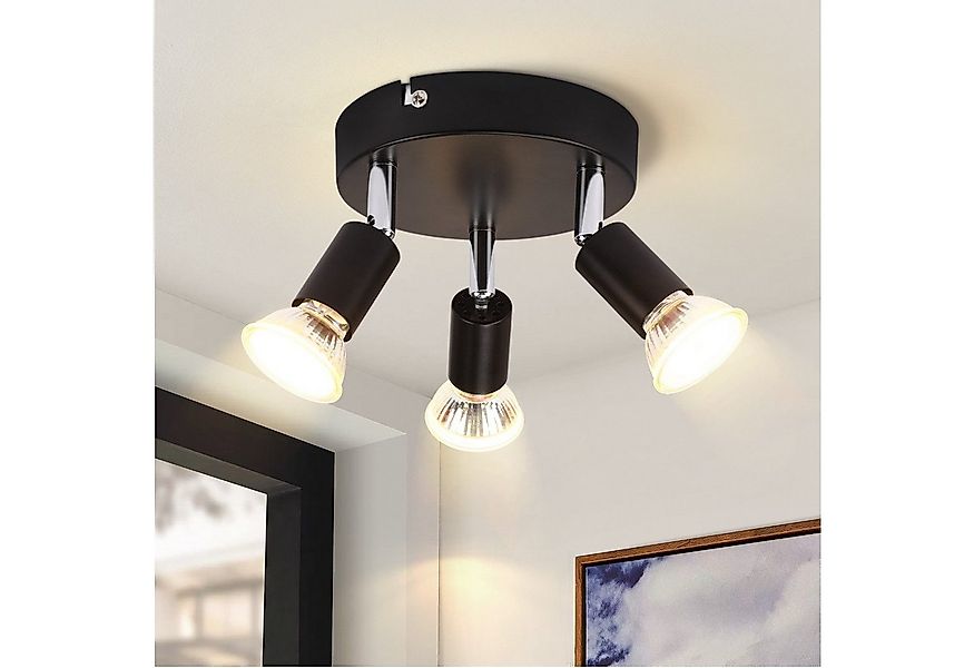 ZMH Deckenstrahler 3 Flammig Modern GU10 Wand Schwenkbar 350°Drehbar Schlaf günstig online kaufen
