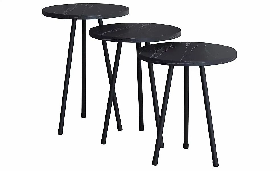 Couchtisch 3er-Set  Mirola ¦ schwarz ¦ Maße (cm): B: 35 H: 52 Tische > Couc günstig online kaufen