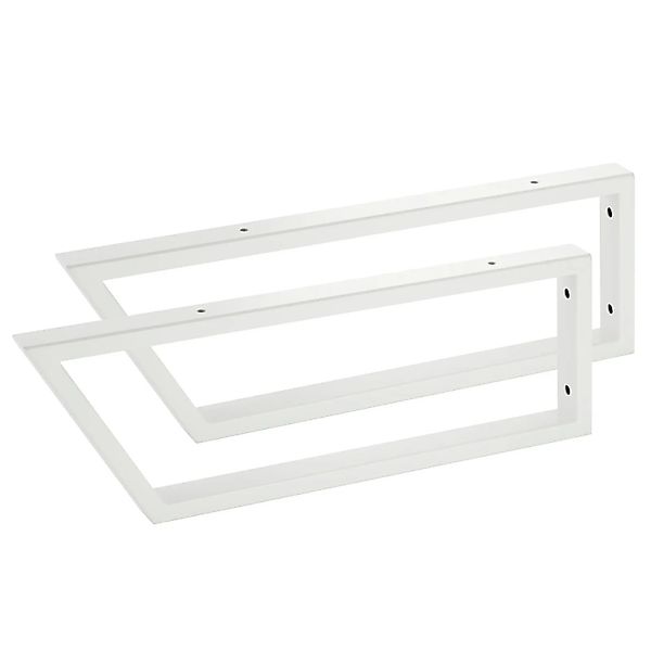 SOTECH 2 x Waschtischkonsole TWK500 500 x 150 mm Stahl Weiß Matt Vorderseit günstig online kaufen