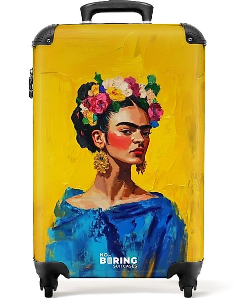 NoBoringSuitcases.com© Hartschalen-Trolley Frau mit Blumengirlande auf günstig online kaufen