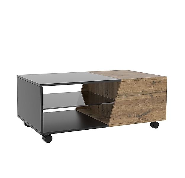 Vicco Beistelltisch Yukon, Holz/Schwarz, 100 x 60 cm günstig online kaufen