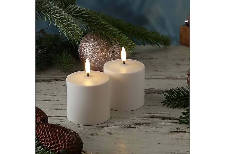 UYUNI Lighting LED-Kerze Stumpenkerzen aufladbar 6,8x6,8cm Timer Außen Feie günstig online kaufen