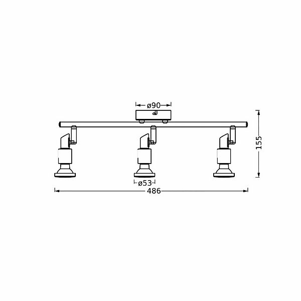 OSRAM Deckenstrahler, schwarz 3-flg. Metall GU10-LED 927 dim günstig online kaufen