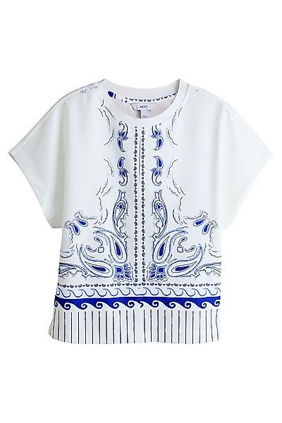 Next Kurzarmbluse Oberteil mit Rundhalsausschnitt und Schlüsselloch (1-tlg) günstig online kaufen