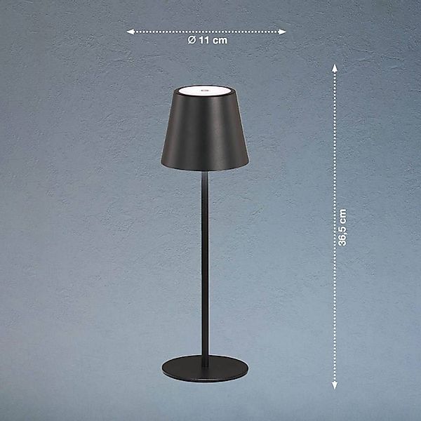 Fischer-Honsel Akkutischleuchte   ¦ schwarz ¦ Maße (cm): H: 36,5  Ø: 11 Lam günstig online kaufen