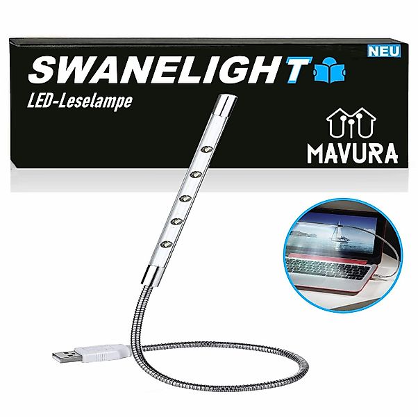 MAVURA LED Leselampe SWANELIGHT Schwanenhals USB günstig online kaufen