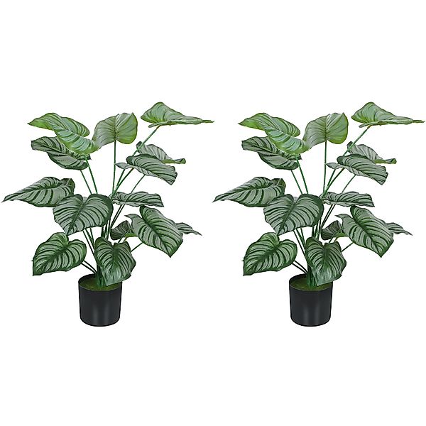 HOMCOM Set aus 2 künstlichen dekorativen Pflanzen 65 cm Künstliche Pflanzen günstig online kaufen