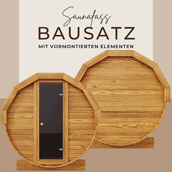 EDEN Holzmanufaktur Fasssauna »Bausatz, Teile vormontiert Fichte Remmers La günstig online kaufen