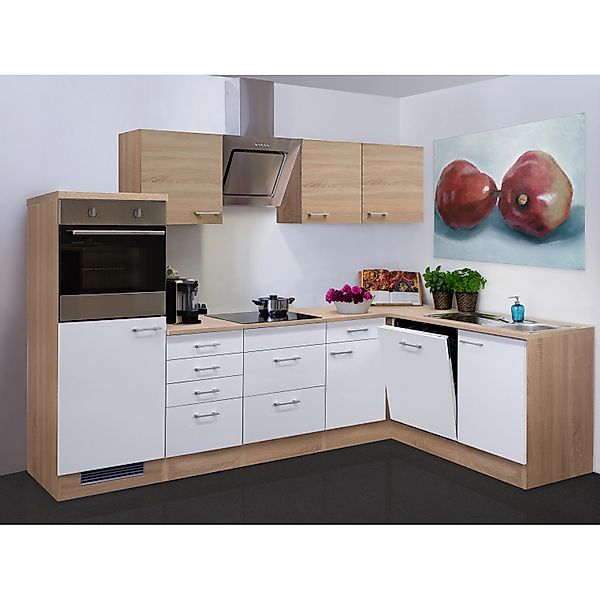 Flex-Well Classic Winkelküche Florida 280x170 cm Weiß-Sonoma Eiche Nachbild günstig online kaufen