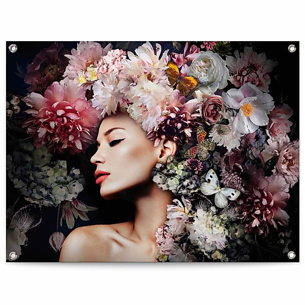 Reinders Poster "Frau mit Blumenhut", Outdoor für Garten oder Balkon günstig online kaufen