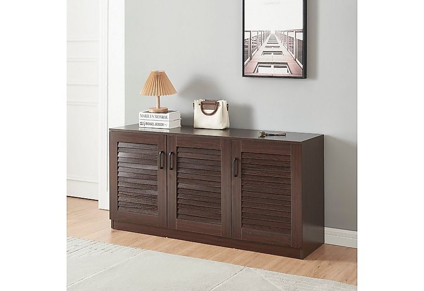 en.casa Schuhschrank »Løten« Schrank mit 6 Ablagen 125x36x62 cm Wenge günstig online kaufen