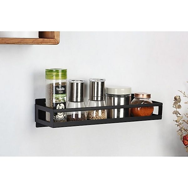 BURI Regal Metall-Wandregal schwarz 40x12,5cm Küchenregal Hängeregal Badabl günstig online kaufen