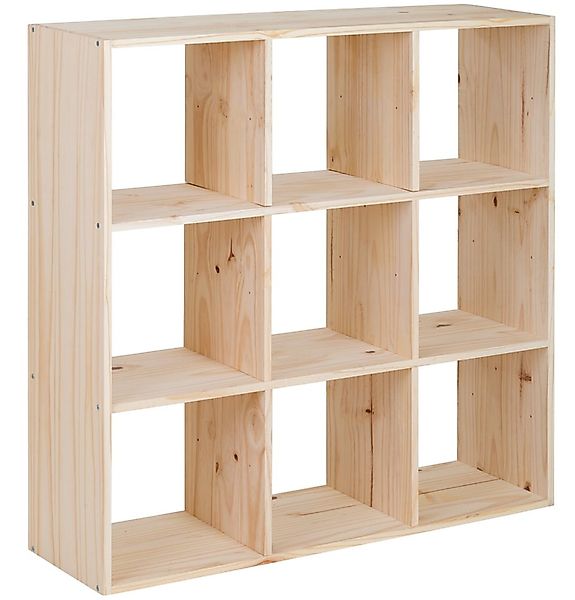 Lusimat Standregal Echtholz Würfelregal Kubik, 3x3, Kiefer, 105 x 105 x 30, günstig online kaufen