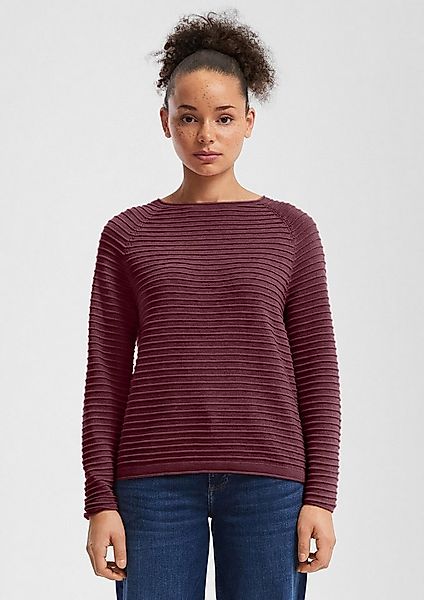 QS Longpullover Strickpullover Pullover mit Strukturmuster aus Viskosemix günstig online kaufen