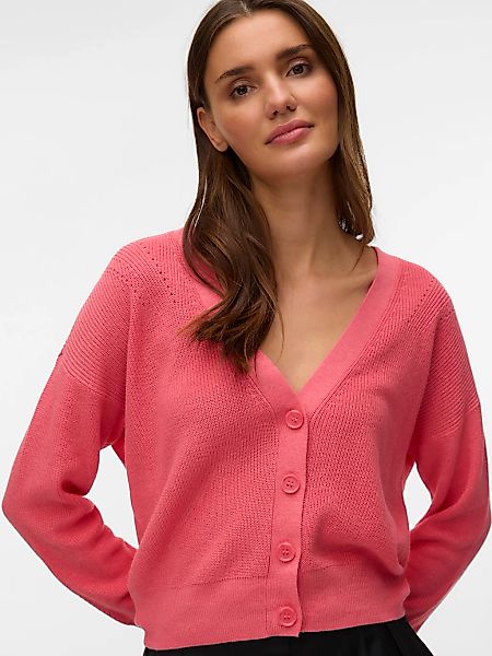 Vero Moda Strickjacke "VMNEWLEXSUN LS SHORT V-NECK CAR GA NOOS" mit Knopfle günstig online kaufen