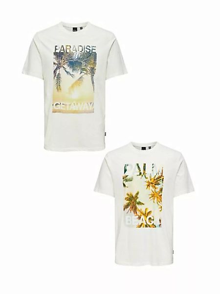 ONLY & SONS T-Shirt T-Shirt 2er-Set Rundhals Kurzarm (1-tlg) 7640 in Gelb-G günstig online kaufen