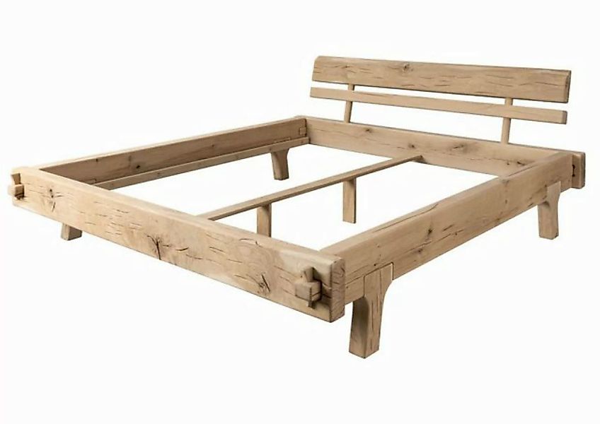 Massivmoebel24 Massivholzbett (Balkenbett Eiche 180x200 natur geölt OAK HEA günstig online kaufen