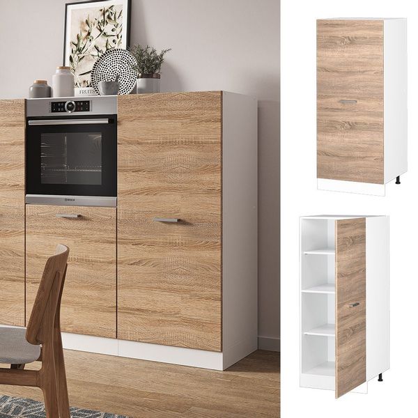 Vicco Hochschrank R-Line, Sonoma/Weiß, 60 cm günstig online kaufen