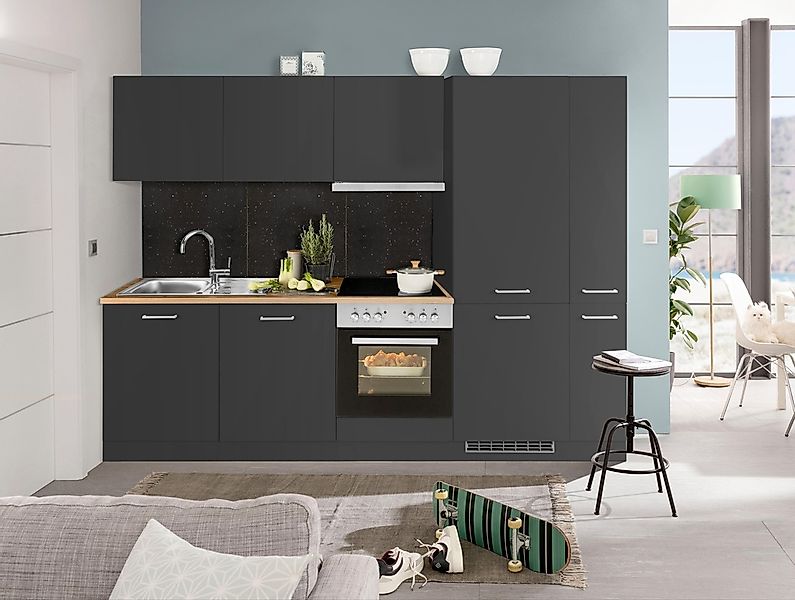 KOCHSTATION Küchenzeile "KS-Kehl", mit E-Geräten, Breite 270 cm, inkl. Kühl günstig online kaufen