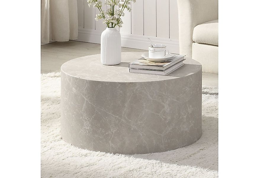 Wohnling Couchtisch WL7.317 MONOBLOC Stein Optik 60 cm Sand Wohnzimmertisch günstig online kaufen