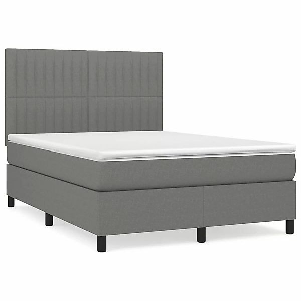 vidaXL Boxspringbett mit Matratze Dunkelgrau 140x200 cm Stoff1397763 günstig online kaufen