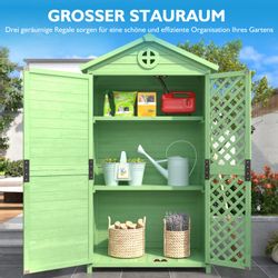 STILVORA Geräteschrank mit 3 Fächer,Aufbewahrungsschuppen Gartenmöbel günstig online kaufen