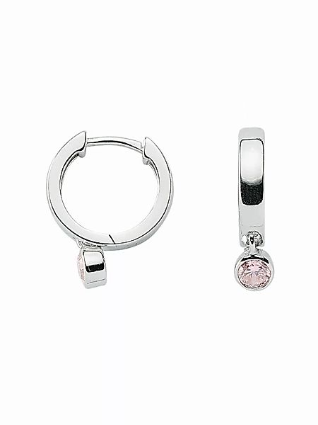 Adelia´s Paar Ohrhänger "925 Silber Ohrringe Creolen mit Zirkonia Ø 14,8 mm günstig online kaufen