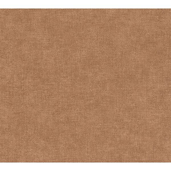 A.S. Creation Vliestapete Uni Struktur-Optik 10,05 m x 0,53 m Braun-Orange günstig online kaufen