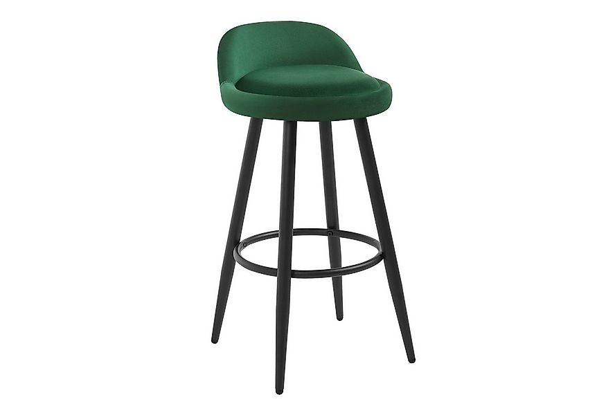 Woltu Barhocker (1 St), Barstuhl Hocker mit Fußstütze aus Samt Metall dunke günstig online kaufen