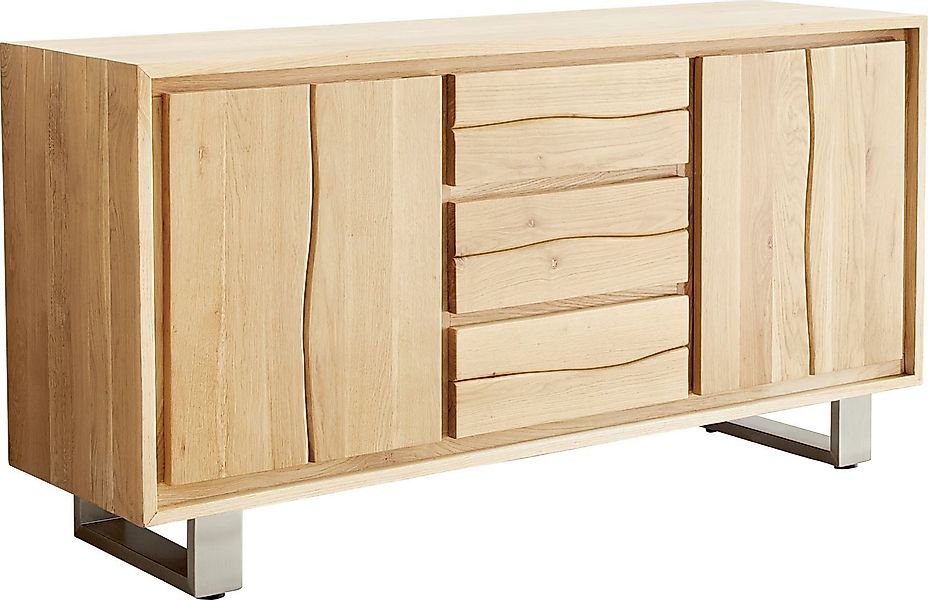 DELIFE Sideboard Live-Edge, Eiche Natur 150 günstig online kaufen