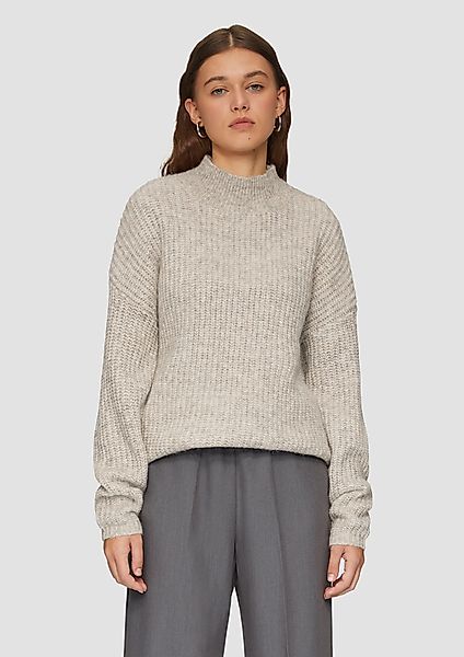 QS Strickpullover Weicher Strickpullover mit Rippstruktur günstig online kaufen