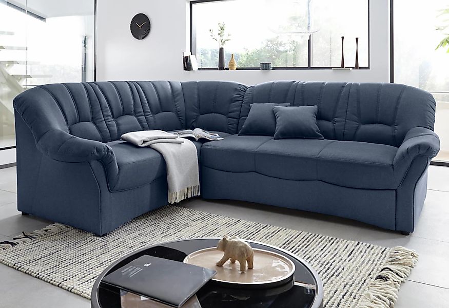 DOMO collection Ecksofa "Bahia, zeitlos und elegant, bequeme Armlehnen, L-F günstig online kaufen