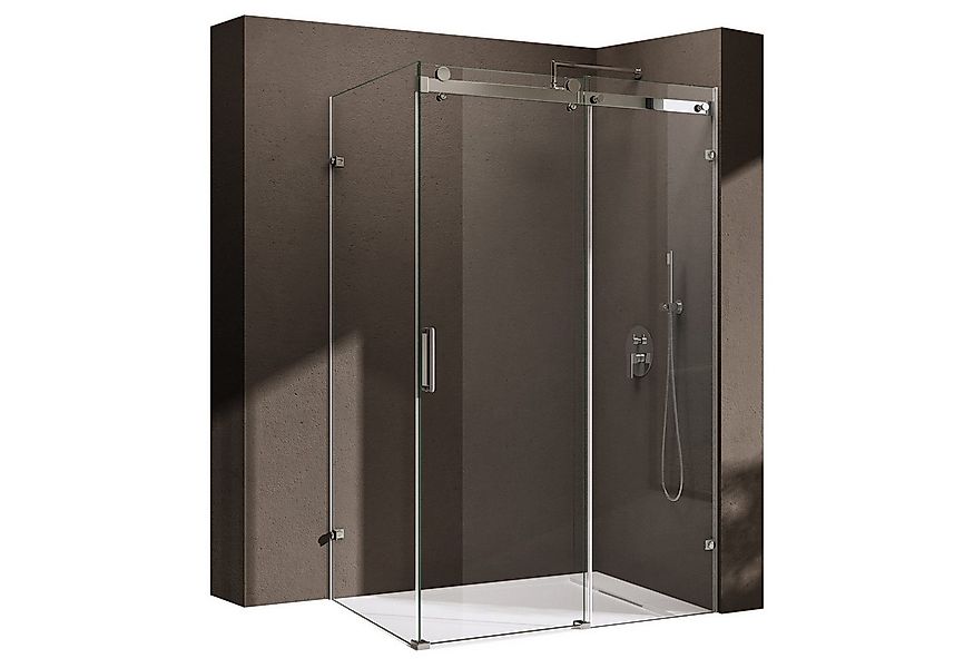doporro Eckdusche Duschkabine Duschabtrennung Schiebetür ESG mit Nano H:195 günstig online kaufen