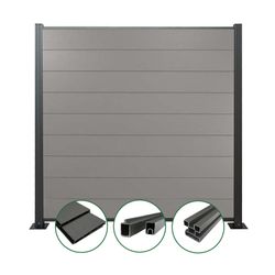 Woodstore24 Zaun WoodoZaun WPC Sichtschutzzaun gebürstete günstig online kaufen