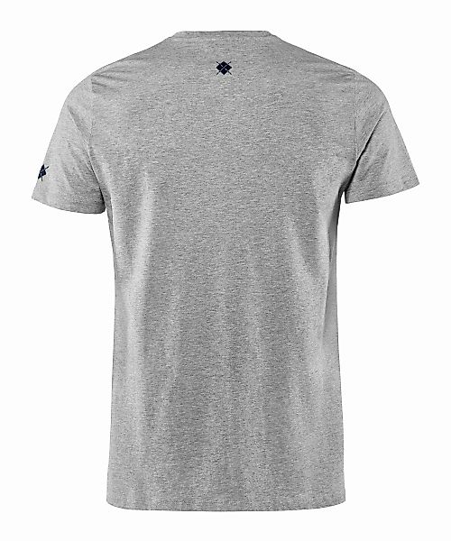 Burlington Herren T-Shirt V-Ausschnitt, M, Grau, Raute, Baumwolle, 2169010- günstig online kaufen