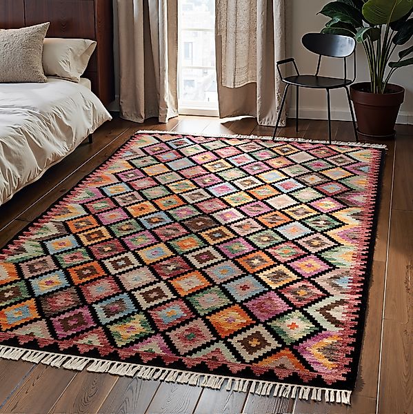 HANSE Home Teppich »Kelim Zara«, rechteckig, 3 mm Höhe, Wolle, Baumwolle, N günstig online kaufen