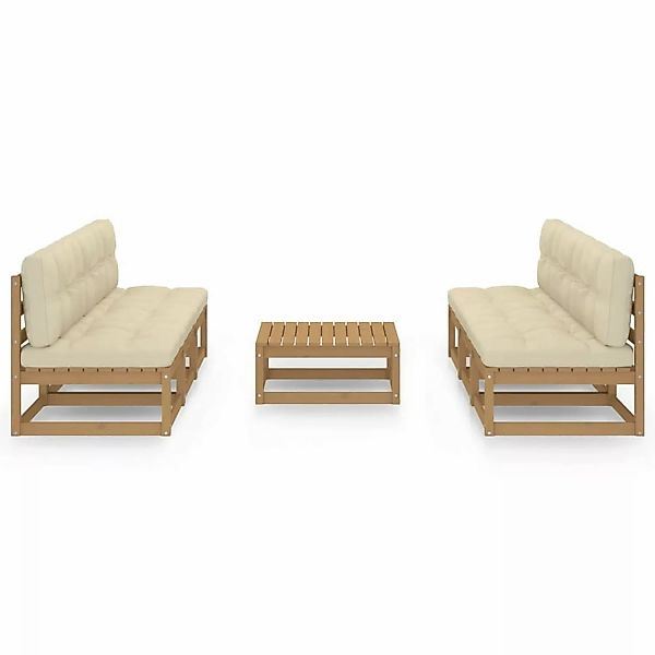 7-tlg. Garten-lounge-set Mit Kissen Kiefer Massivholz günstig online kaufen