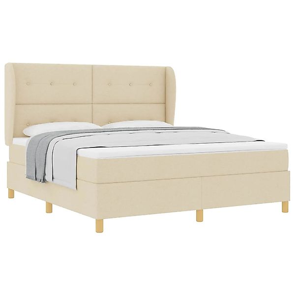 vidaXL Boxspringbett mit Matratze Dunkelgrau 90x190 cm Creme 3340772 günstig online kaufen