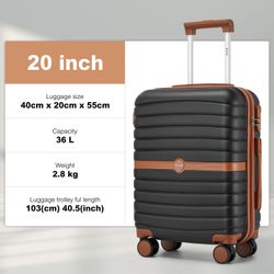 KONO Kofferset Hartschalenkoffer (55/66,5/76,5 cm Hoch)+Kabinentasche günstig online kaufen
