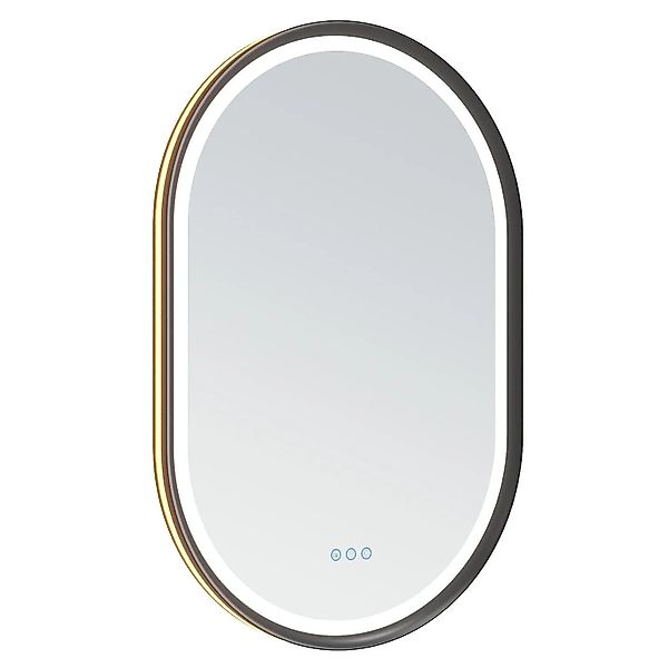 Aquabatos LED Badspiegel mit Spiegelheizung 60 x 90 cm Oval Spiegel mit Bel günstig online kaufen