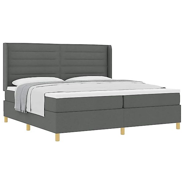 vidaXL Boxspringbett mit Matratze Dunkelgrau 200 x 200 cm Stoff 3341792 günstig online kaufen