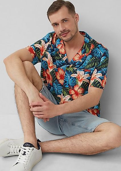 s.Oliver Kurzarmhemd Resort Fit: Kurzarmhemd aus Viskosemix mit Brusttasche günstig online kaufen
