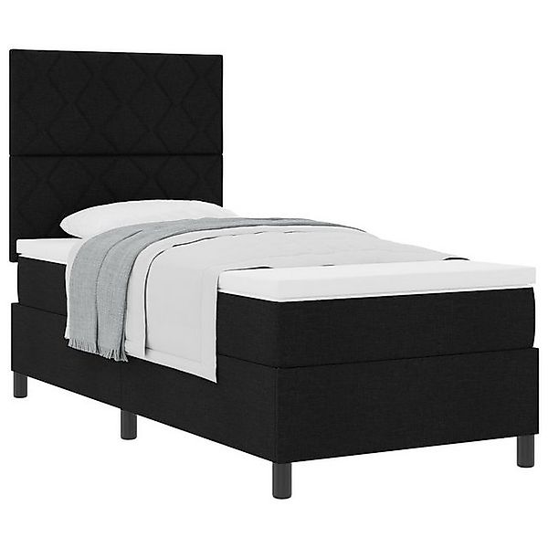 vidaXL Bett Boxspringbett mit Matratze Schwarz Einzelstoff (1-tlg) günstig online kaufen