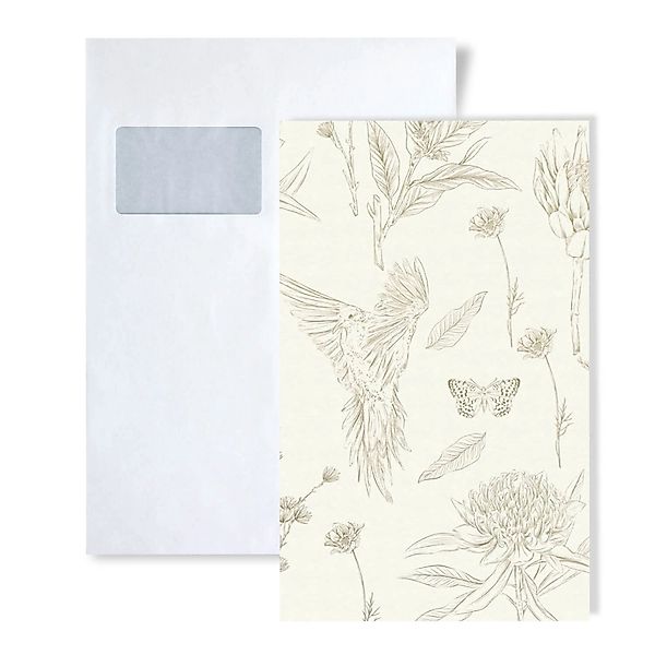 PROFHOME 1 MUSTERSTÜCK S-394293-GU DIN A4 MUSTER der Blumen Tapete günstig online kaufen