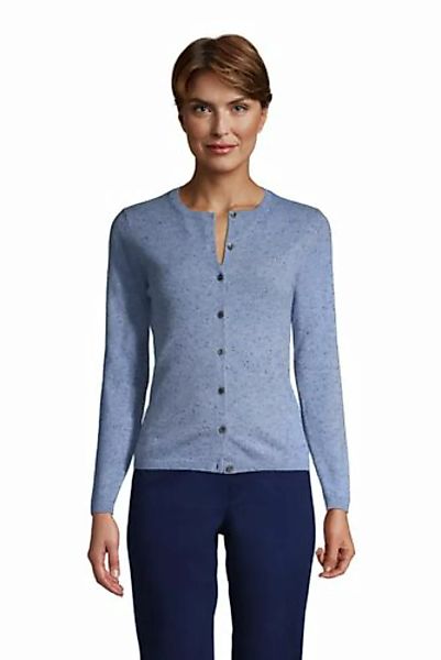 Kaschmir-Cardigan mit rundem Ausschnitt, Damen, Größe: 48-50 Normal, Blau, günstig online kaufen