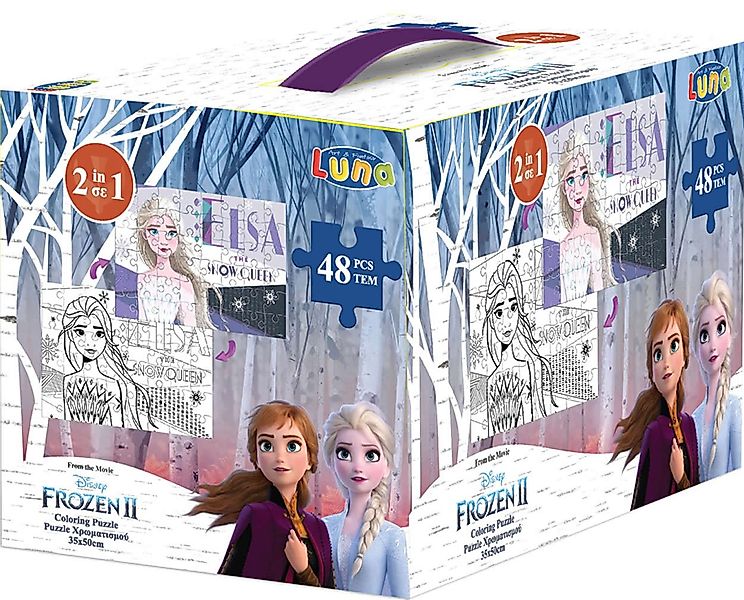 Diakakis Steckpuzzle 2in1 Malpuzzle Frozen 2 48tlg XL-Puzzleteile 50x35, Pu günstig online kaufen